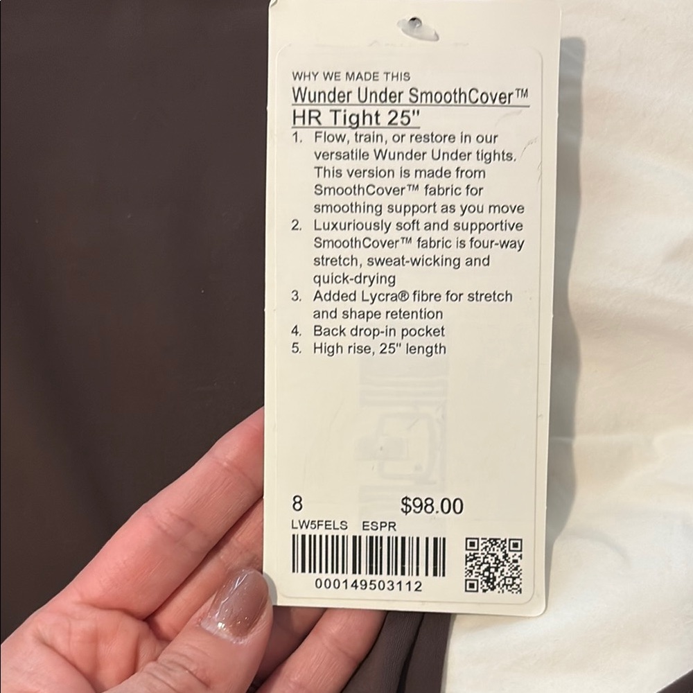 Lululemon Wunder Under SmoothCover HR right 25” Espresso Leggings